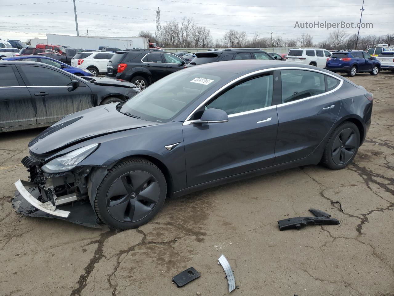 2018 Tesla Model 3  Gray vin: 5YJ3E1EB3JF094134