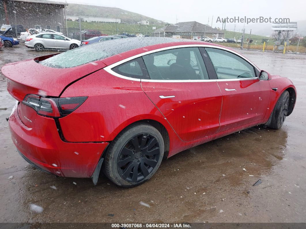 2018 Tesla Model 3 Long Range/performance Red vin: 5YJ3E1EB3JF104919