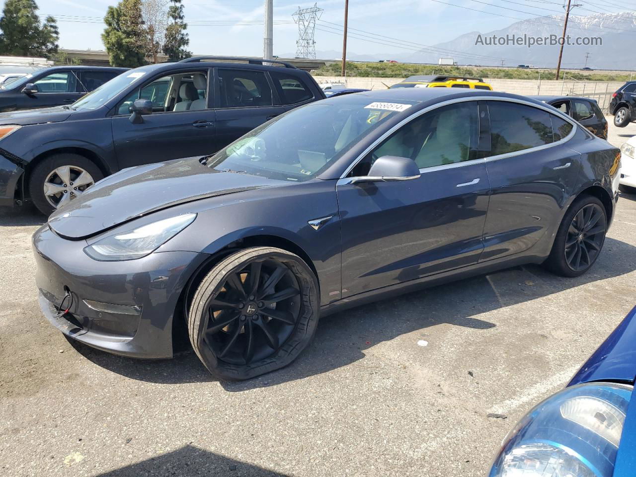 2019 Tesla Model 3  Gray vin: 5YJ3E1EB3KF192372