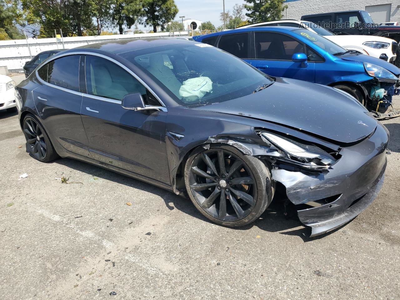 2019 Tesla Model 3  Gray vin: 5YJ3E1EB3KF192372