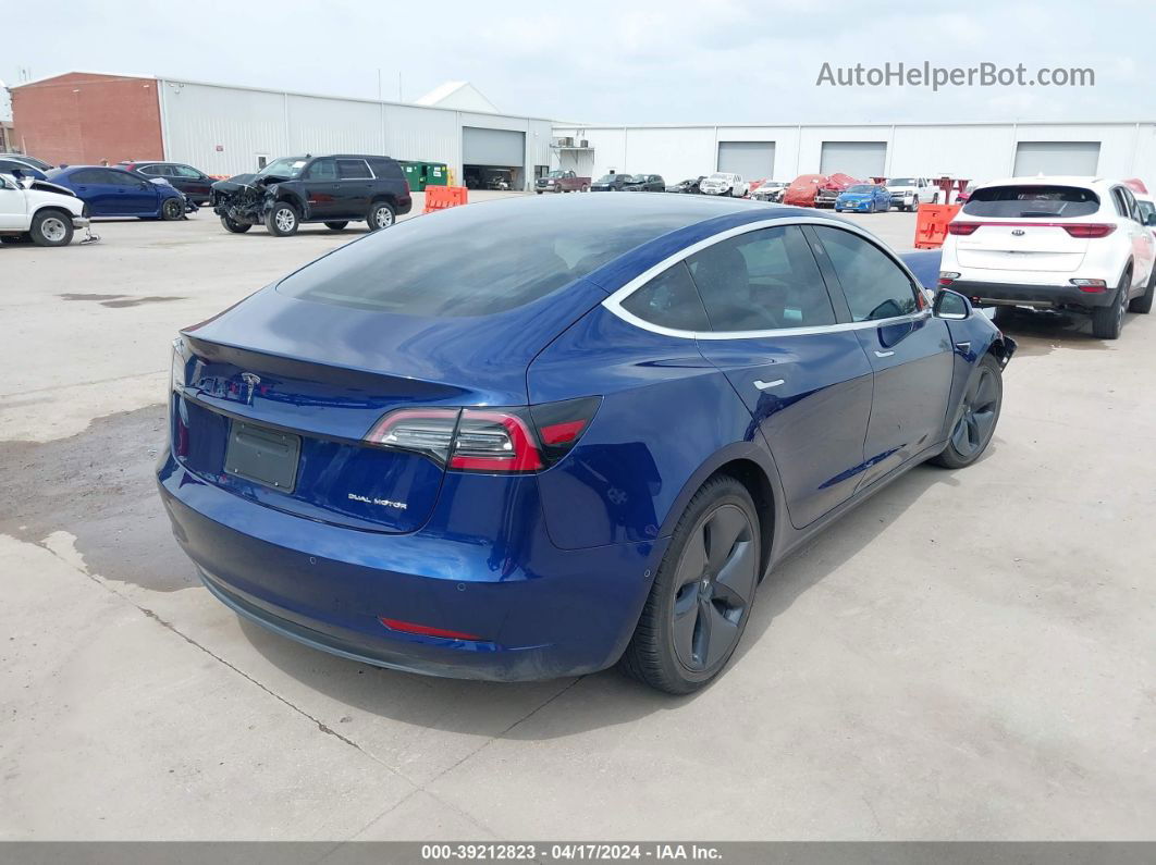 2019 Tesla Model 3 Long Range/performance Blue vin: 5YJ3E1EB3KF194946