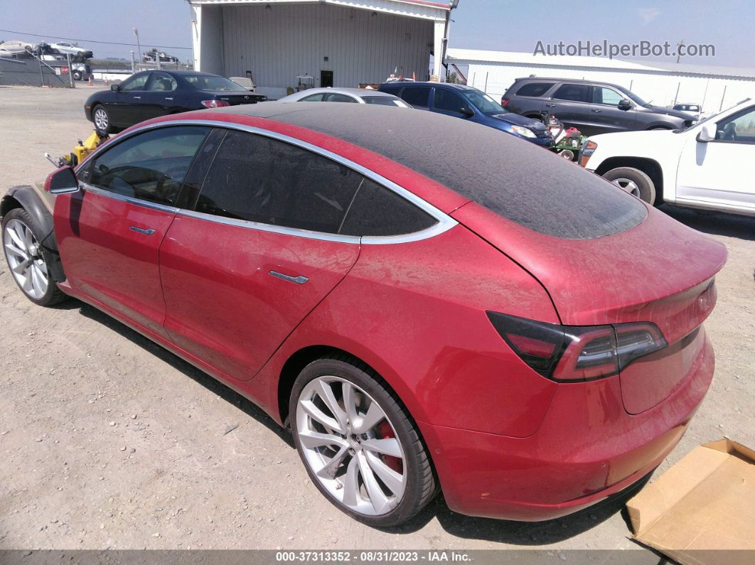 2019 Tesla Model 3 Long Range/performance Красный vin: 5YJ3E1EB3KF237682