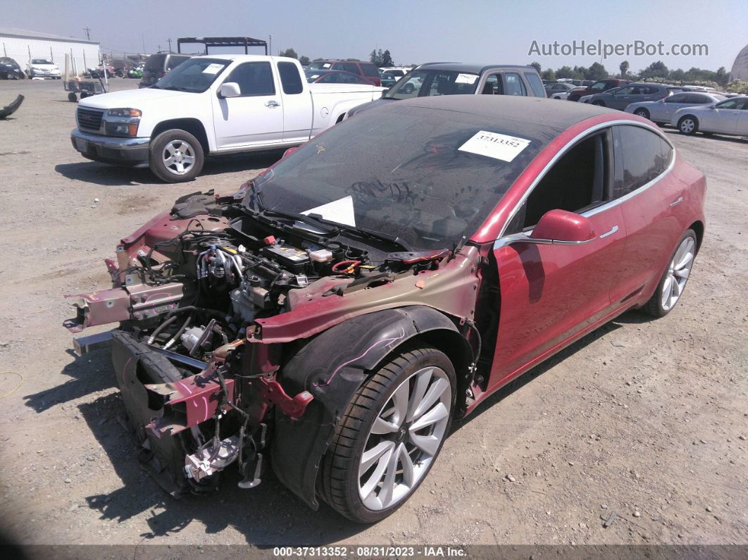 2019 Tesla Model 3 Long Range/performance Red vin: 5YJ3E1EB3KF237682