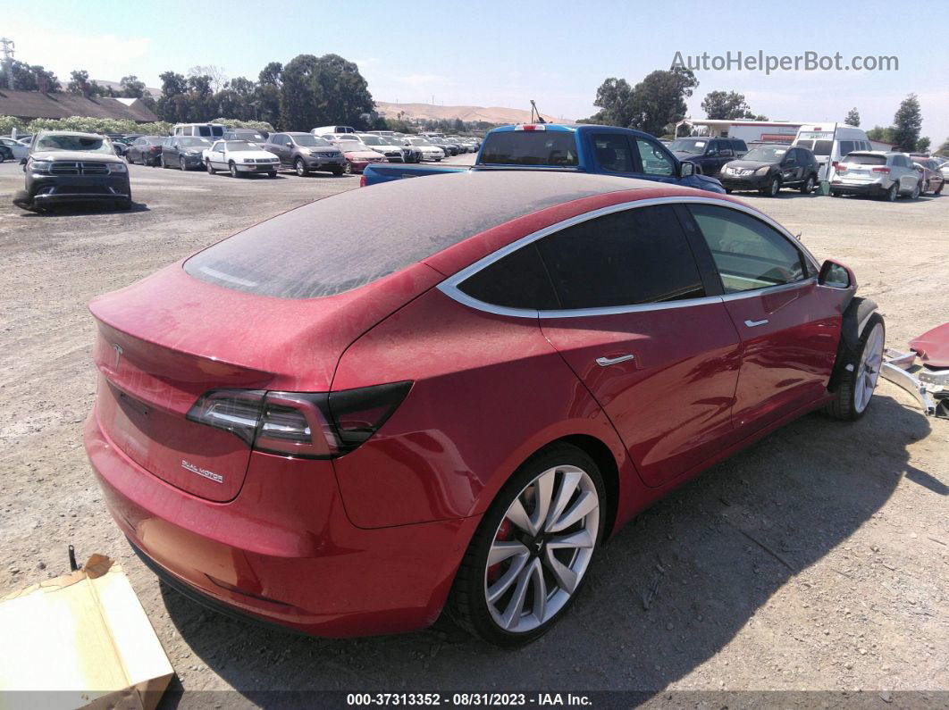 2019 Tesla Model 3 Long Range/performance Красный vin: 5YJ3E1EB3KF237682