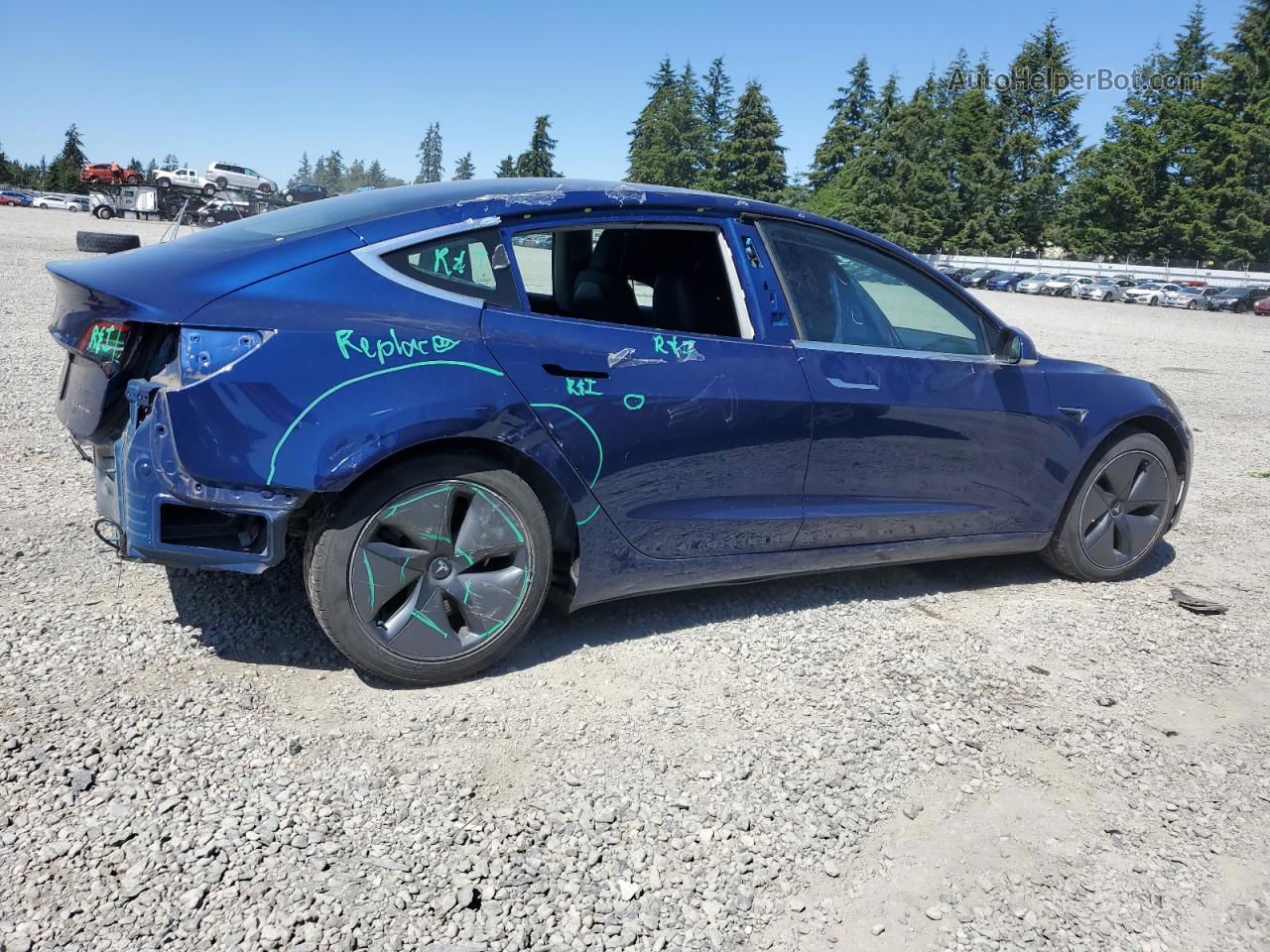 2019 Tesla Model 3  Blue vin: 5YJ3E1EB3KF387677