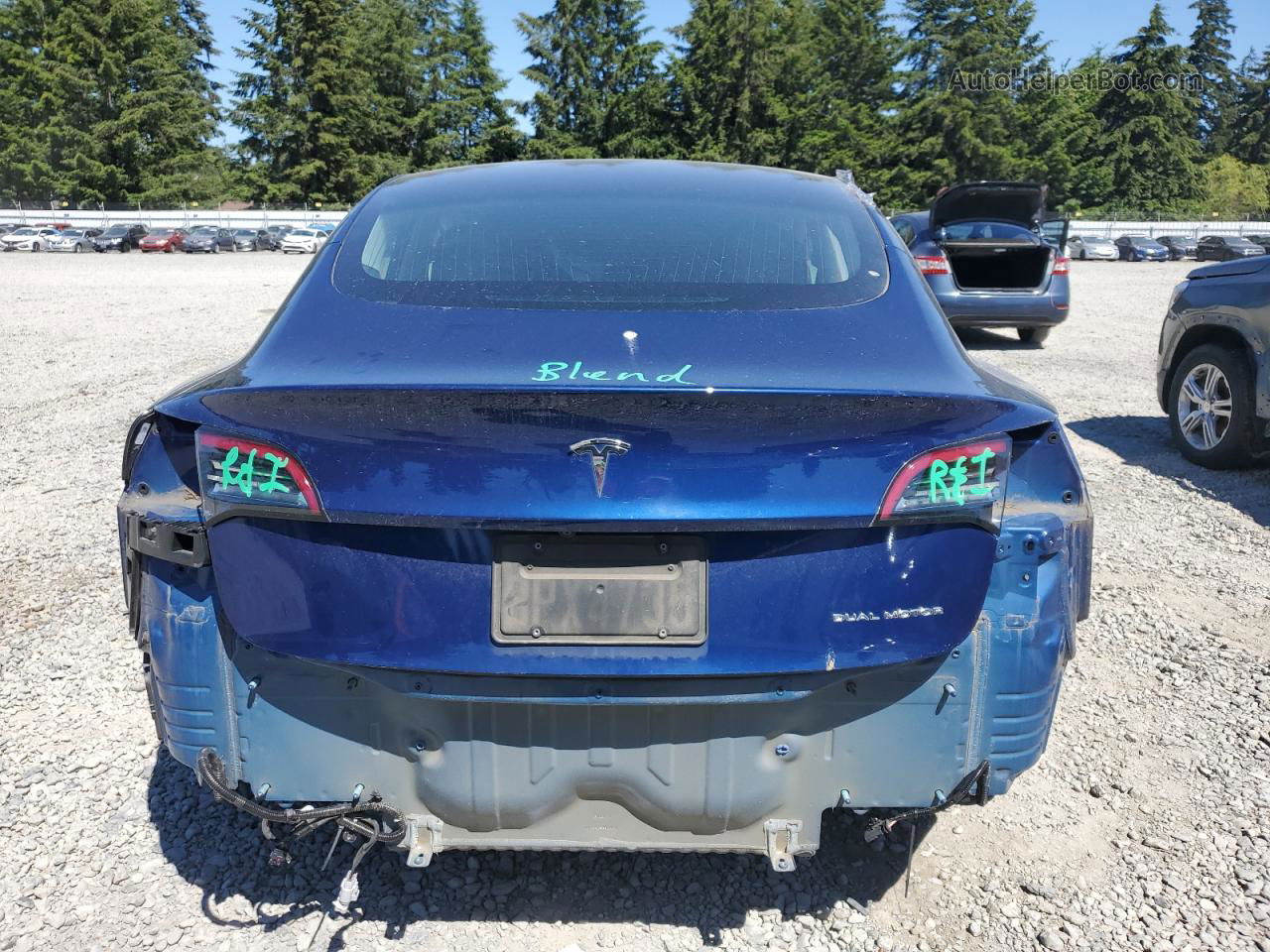 2019 Tesla Model 3  Blue vin: 5YJ3E1EB3KF387677