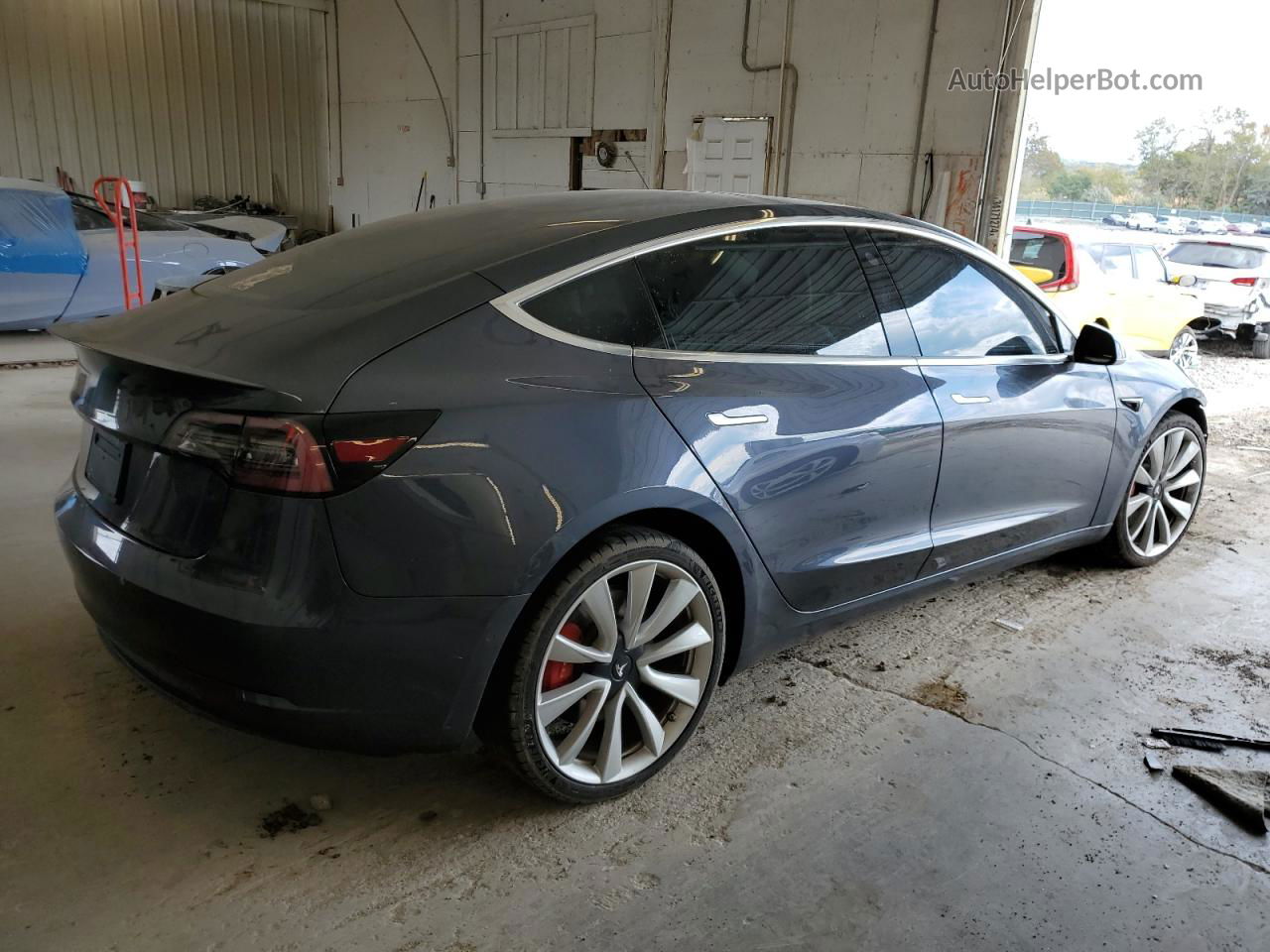 2019 Tesla Model 3  Gray vin: 5YJ3E1EB3KF413727