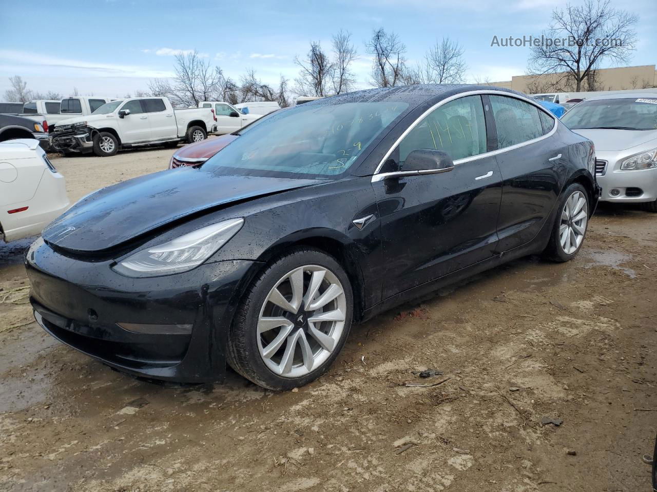 2019 Tesla Model 3  Черный vin: 5YJ3E1EB3KF433640