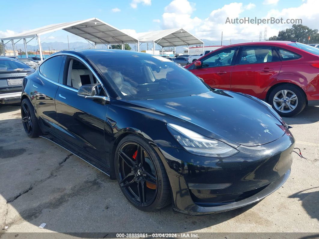 2019 Tesla Model 3 Long Range/performance Black vin: 5YJ3E1EB3KF498018