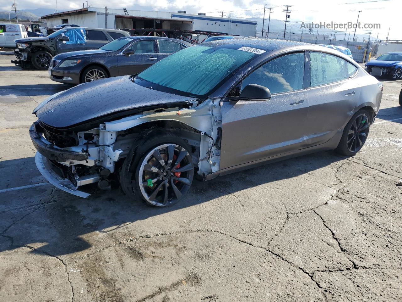 2019 Tesla Model 3  Gray vin: 5YJ3E1EB3KF512466