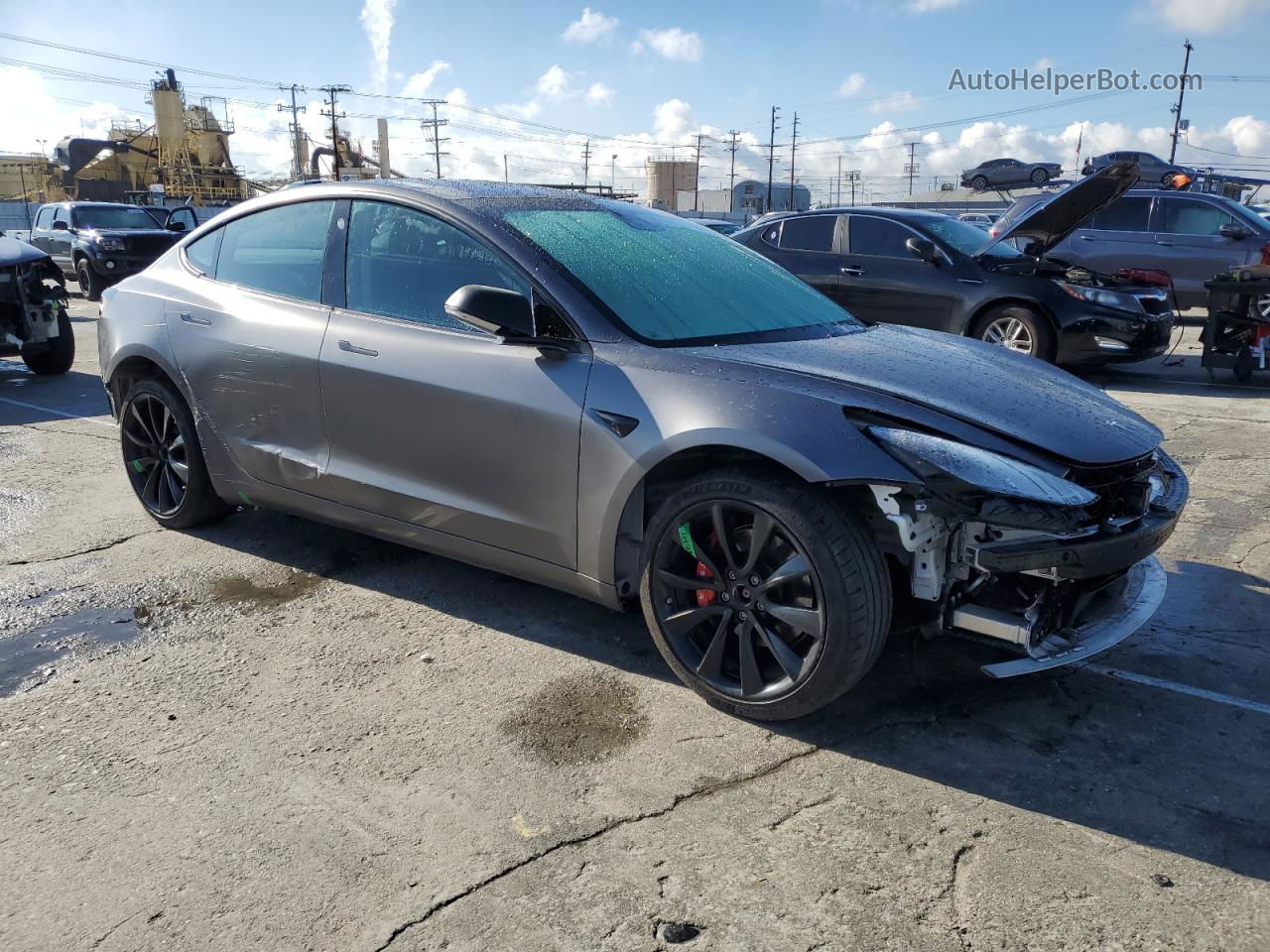 2019 Tesla Model 3  Gray vin: 5YJ3E1EB3KF512466