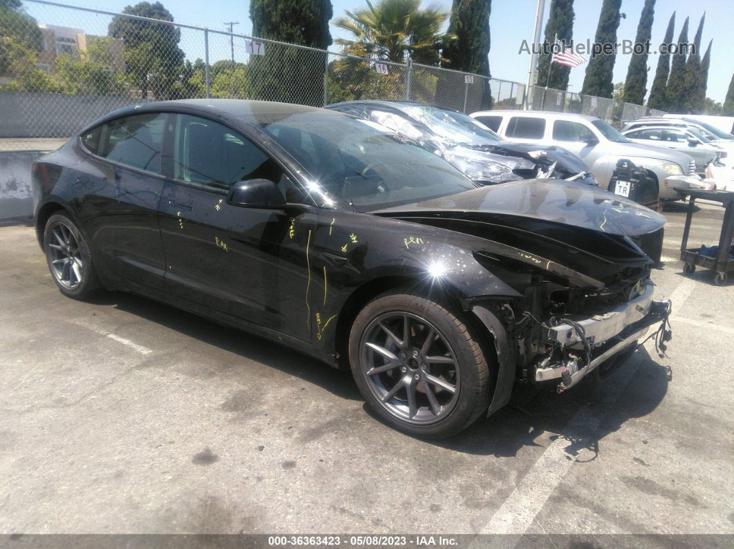 2021 Tesla Model 3 Long Range Black vin: 5YJ3E1EB3MF097149