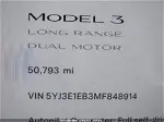 2021 Tesla Model 3 Long Range Dual Motor All-wheel Drive Черный vin: 5YJ3E1EB3MF848914