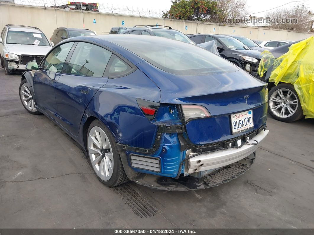 2021 Tesla Model 3 Long Range Dual Motor All-wheel Drive Blue vin: 5YJ3E1EB3MF868497