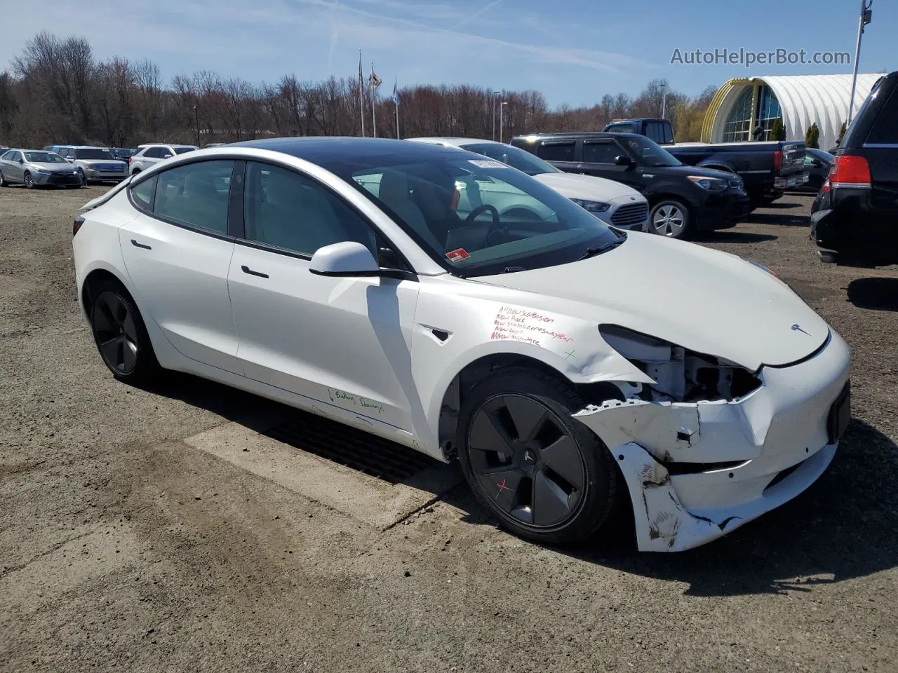 2021 Tesla Model 3  White vin: 5YJ3E1EB3MF960905