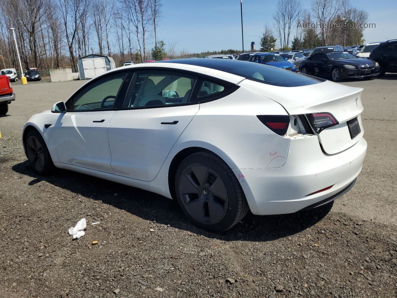 2021 Tesla Model 3  White vin: 5YJ3E1EB3MF960905