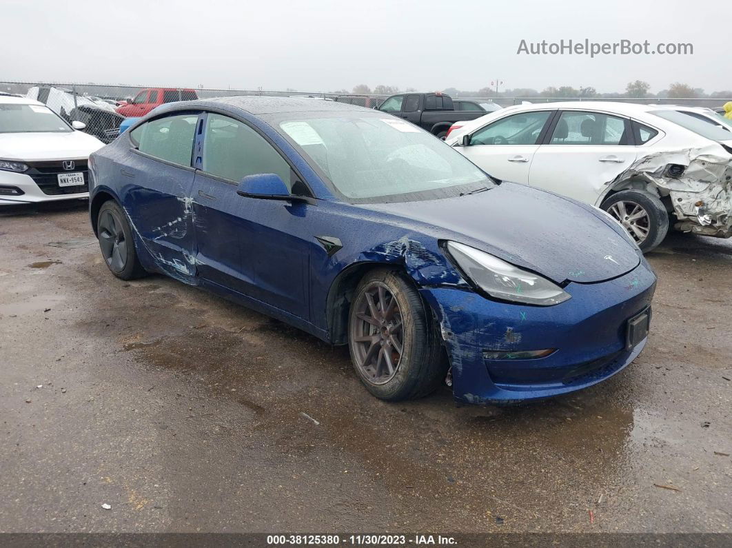 2021 Tesla Model 3 Long Range Dual Motor All-wheel Drive Blue vin: 5YJ3E1EB3MF974688