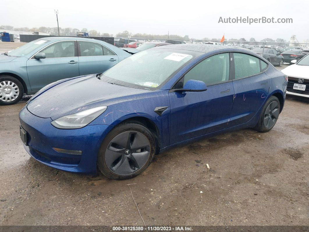 2021 Tesla Model 3 Long Range Dual Motor All-wheel Drive Blue vin: 5YJ3E1EB3MF974688