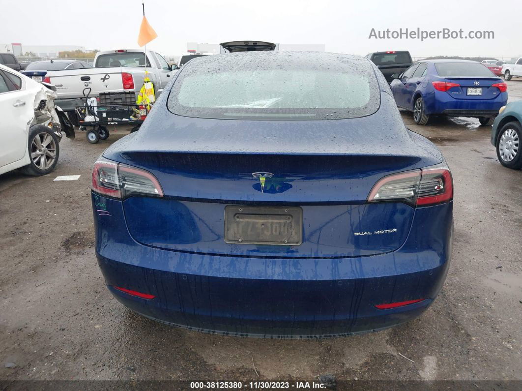 2021 Tesla Model 3 Long Range Dual Motor All-wheel Drive Blue vin: 5YJ3E1EB3MF974688