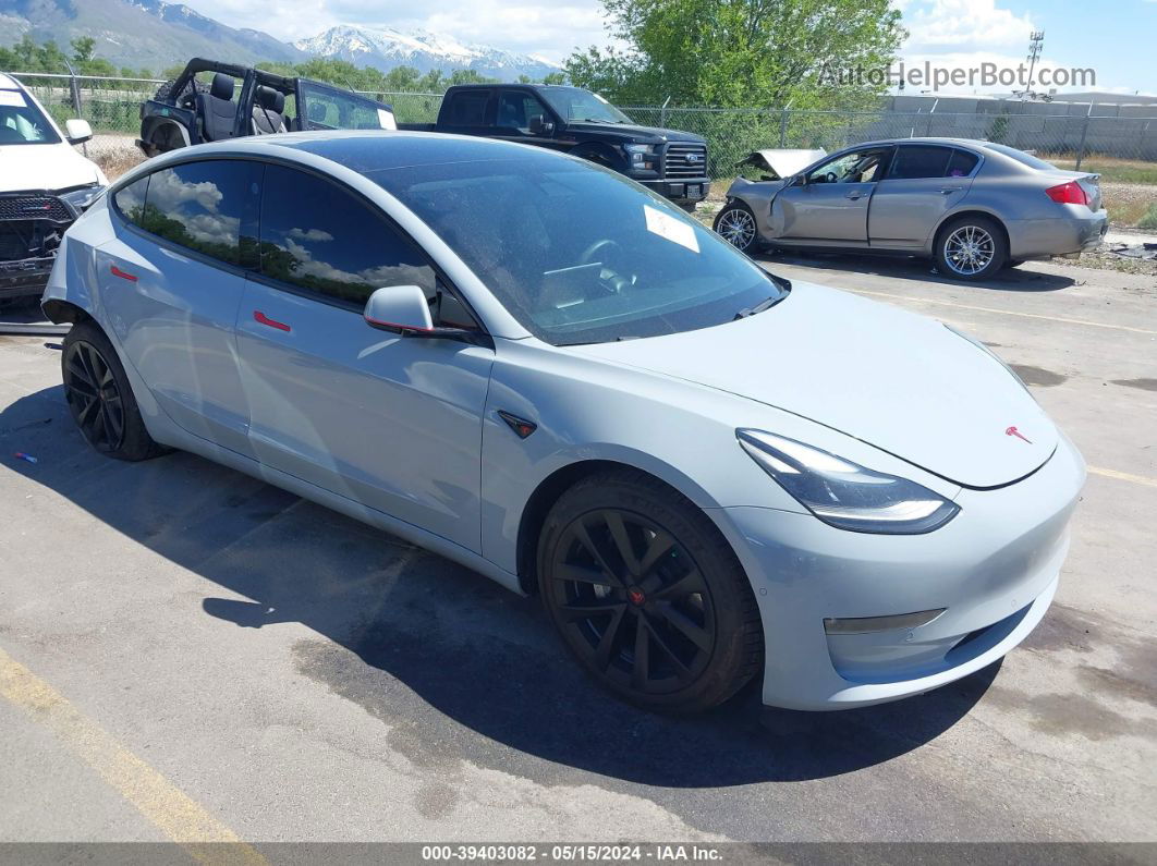 2021 Tesla Model 3 Long Range Dual Motor All-wheel Drive Gray vin: 5YJ3E1EB3MF995363