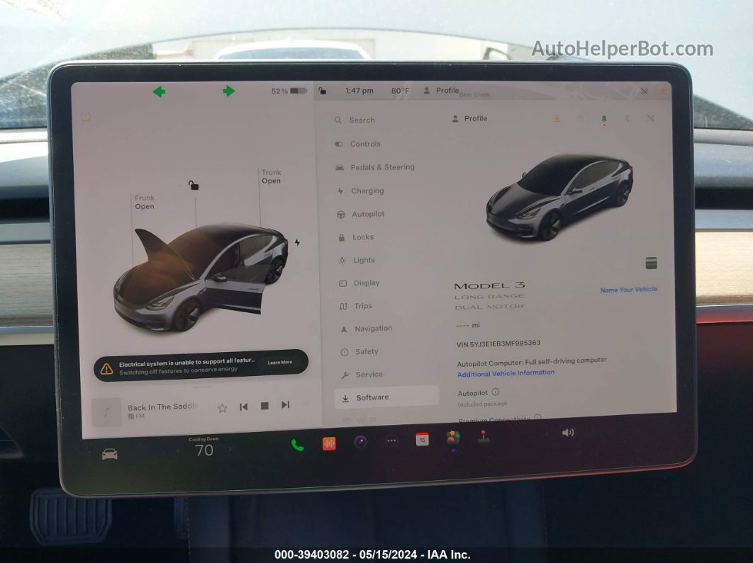 2021 Tesla Model 3 Long Range Dual Motor All-wheel Drive Серый vin: 5YJ3E1EB3MF995363