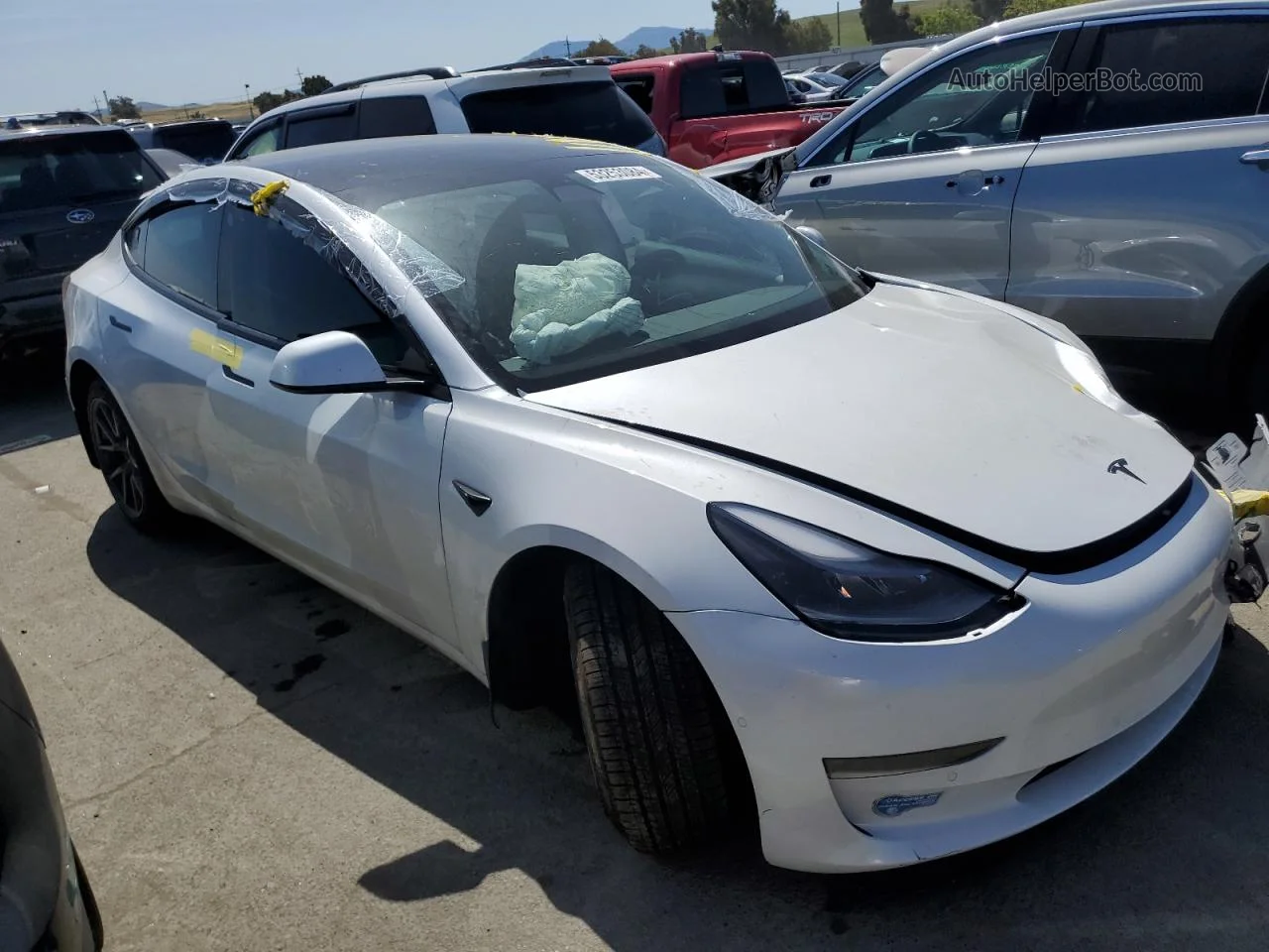 2021 Tesla Model 3  White vin: 5YJ3E1EB3MF995539