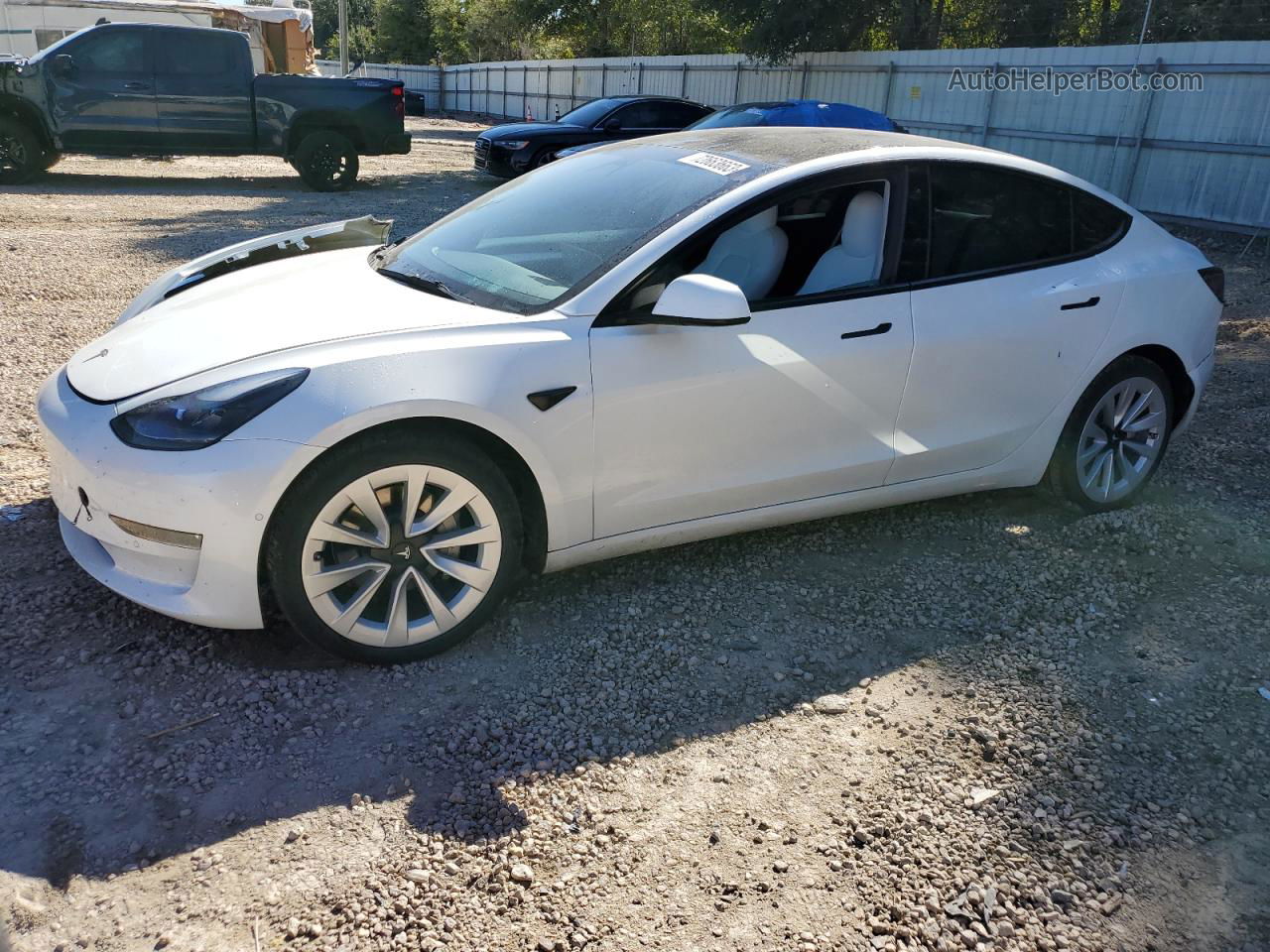 2022 Tesla Model 3  White vin: 5YJ3E1EB3NF110726