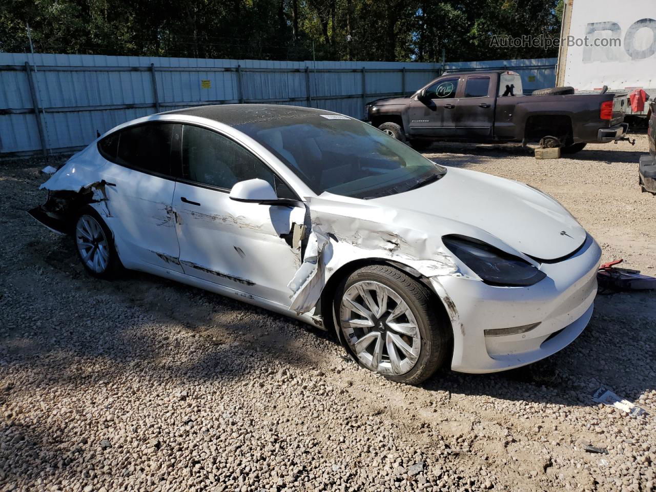 2022 Tesla Model 3  White vin: 5YJ3E1EB3NF110726