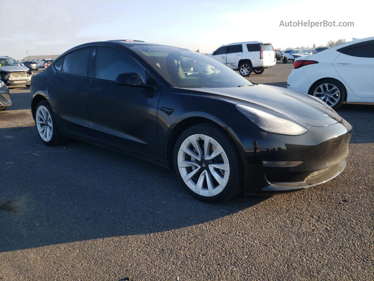 2022 Tesla Model 3  Black vin: 5YJ3E1EB3NF117336