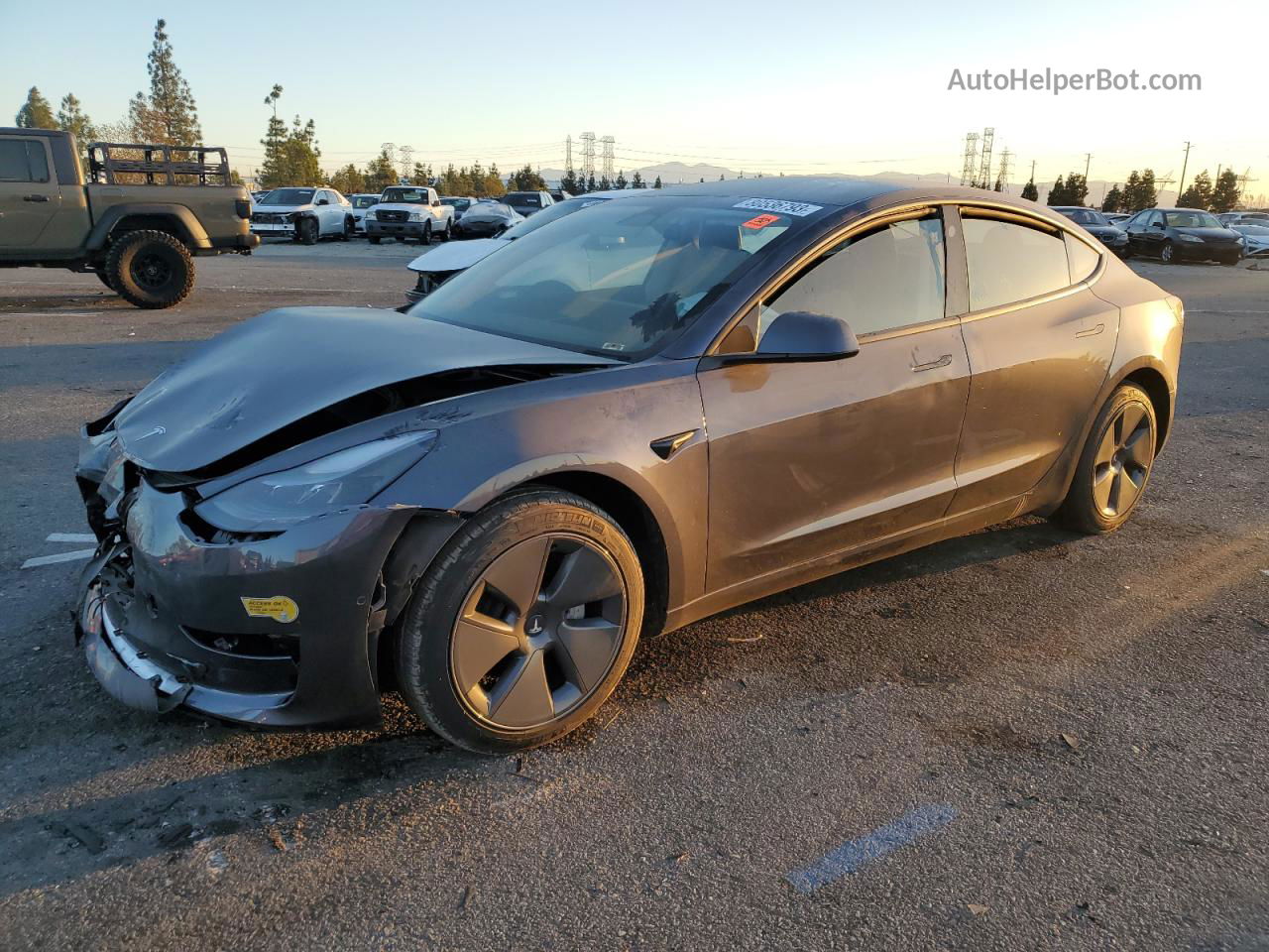 2022 Tesla Model 3  Gray vin: 5YJ3E1EB3NF183420