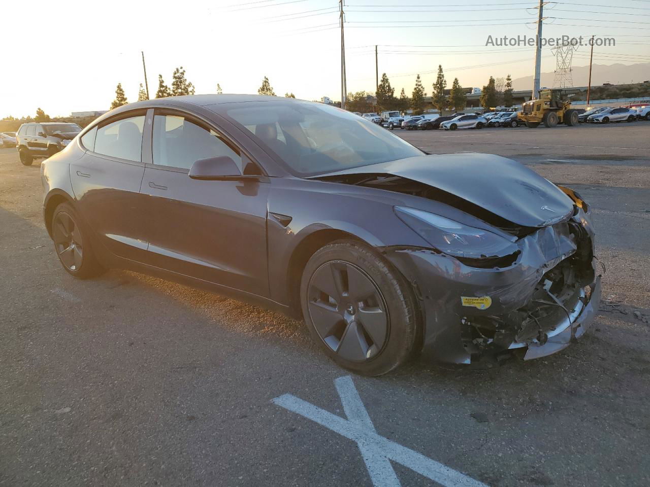 2022 Tesla Model 3  Gray vin: 5YJ3E1EB3NF183420