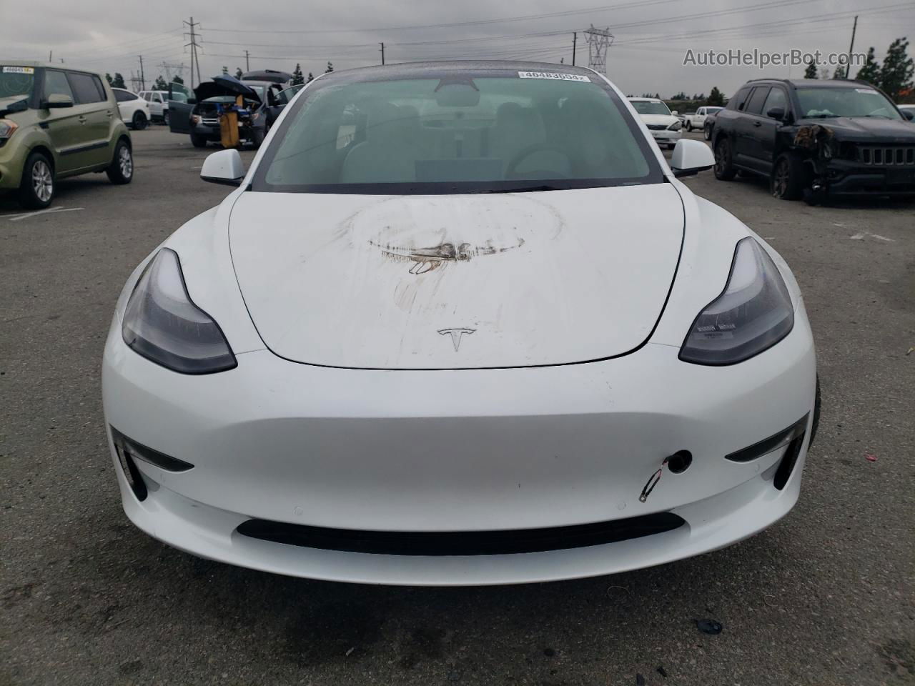 2022 Tesla Model 3  White vin: 5YJ3E1EB3NF360323