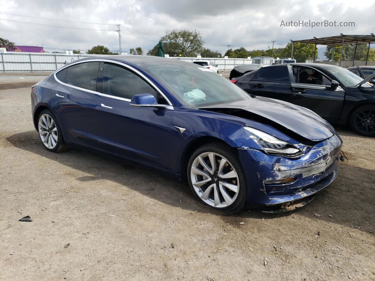 2018 Tesla Model 3  Blue vin: 5YJ3E1EB4JF091985