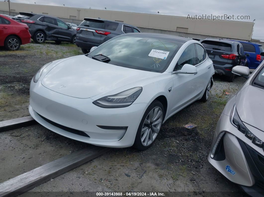 2018 Tesla Model 3 Long Range/performance White vin: 5YJ3E1EB4JF134074