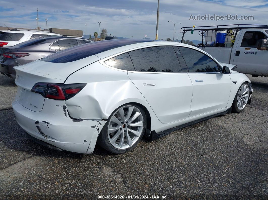 2018 Tesla Model 3 Long Range/performance White vin: 5YJ3E1EB4JF182545