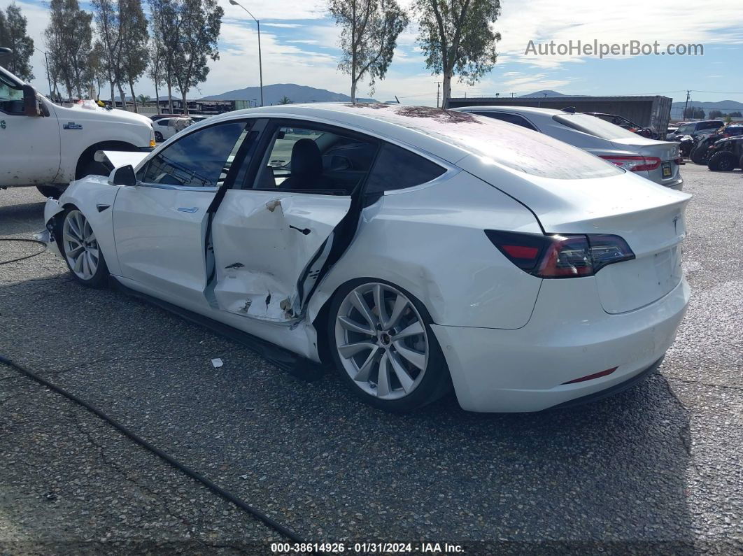 2018 Tesla Model 3 Long Range/performance White vin: 5YJ3E1EB4JF182545