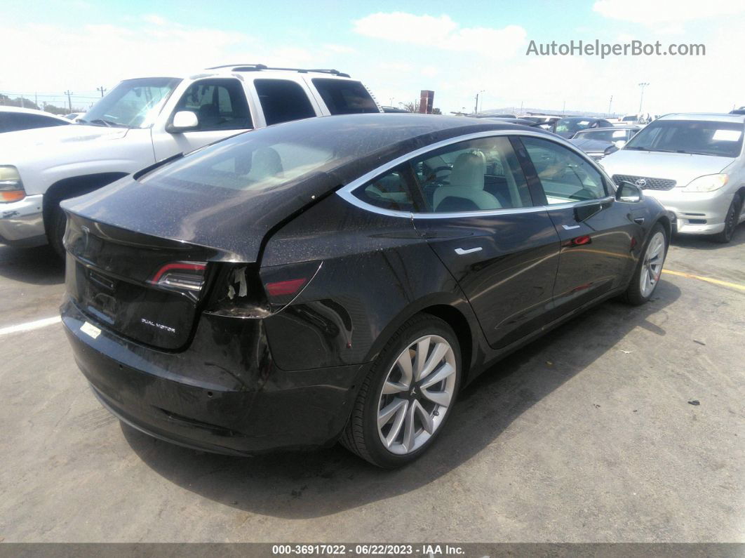 2019 Tesla Model 3 Long Range/performance Black vin: 5YJ3E1EB4KF391379