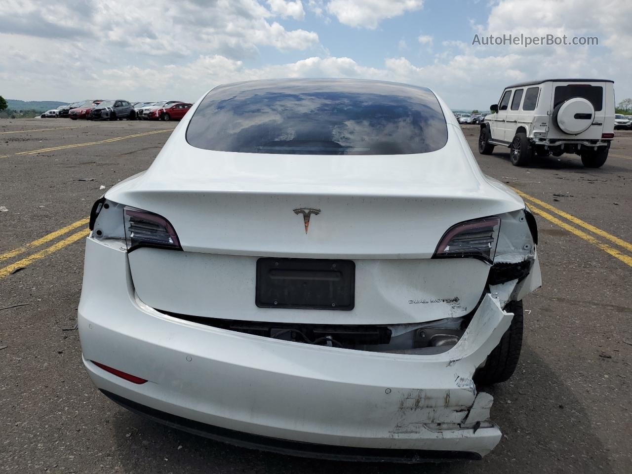 2019 Tesla Model 3  White vin: 5YJ3E1EB4KF392435
