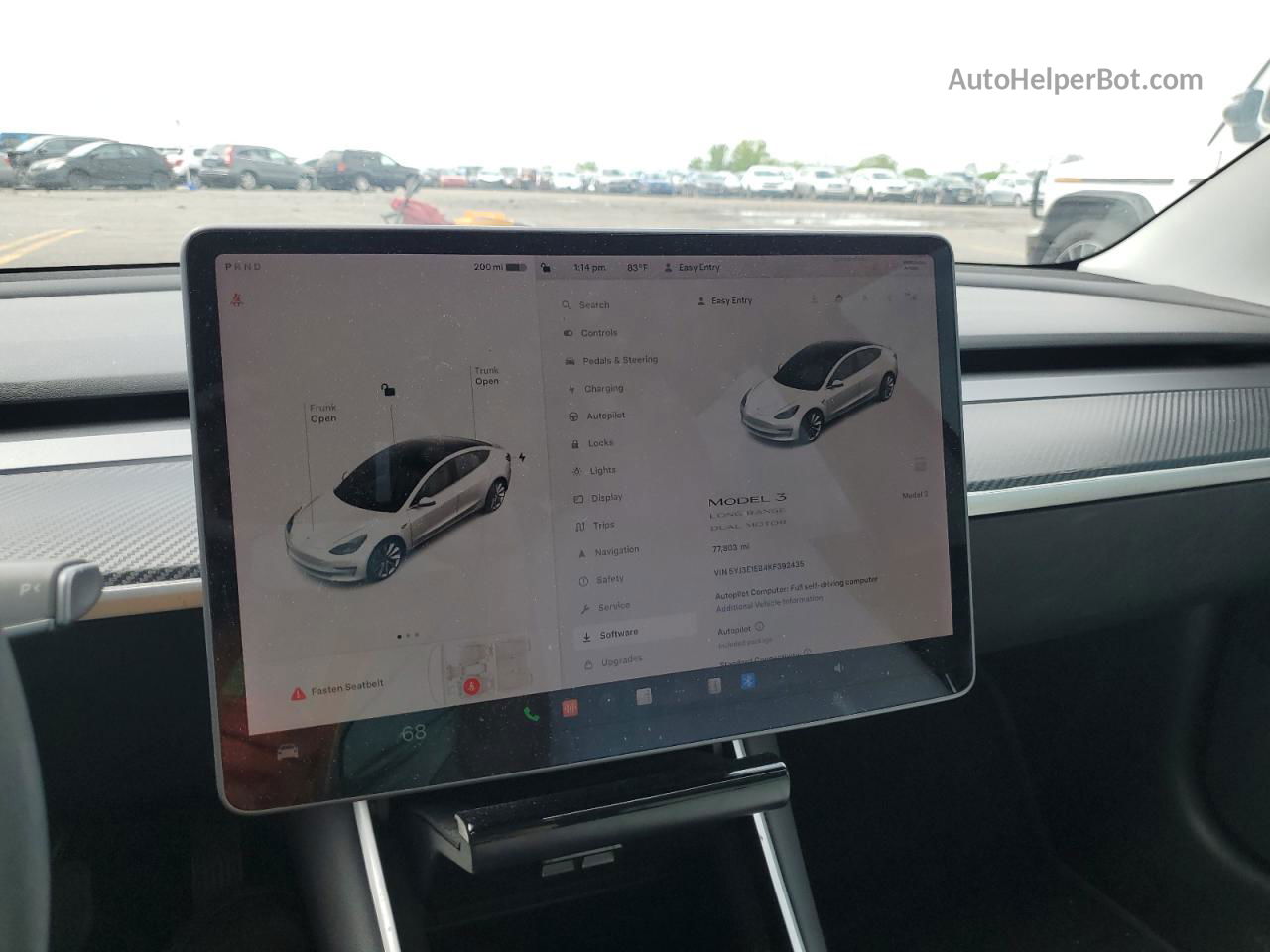 2019 Tesla Model 3  Белый vin: 5YJ3E1EB4KF392435