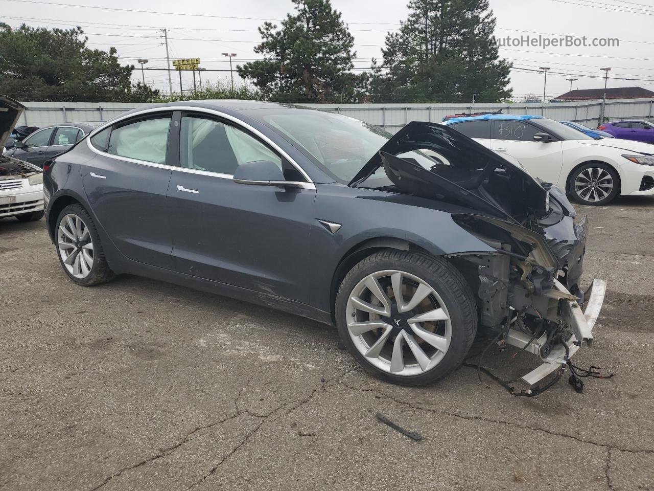 2019 Tesla Model 3  Gray vin: 5YJ3E1EB4KF453637