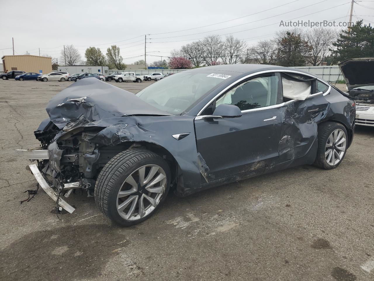 2019 Tesla Model 3  Gray vin: 5YJ3E1EB4KF453637