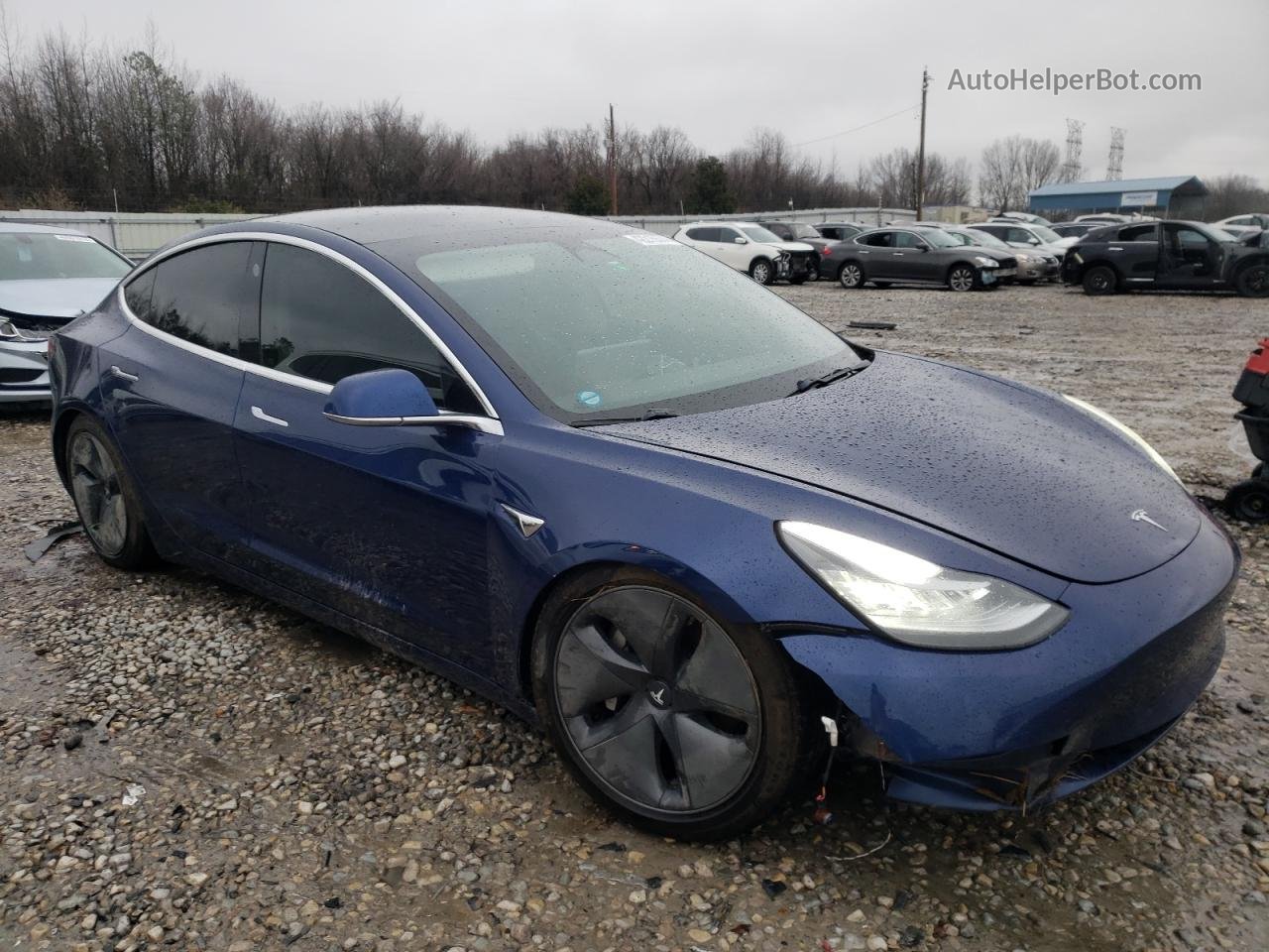 2019 Tesla Model 3  Синий vin: 5YJ3E1EB4KF464928