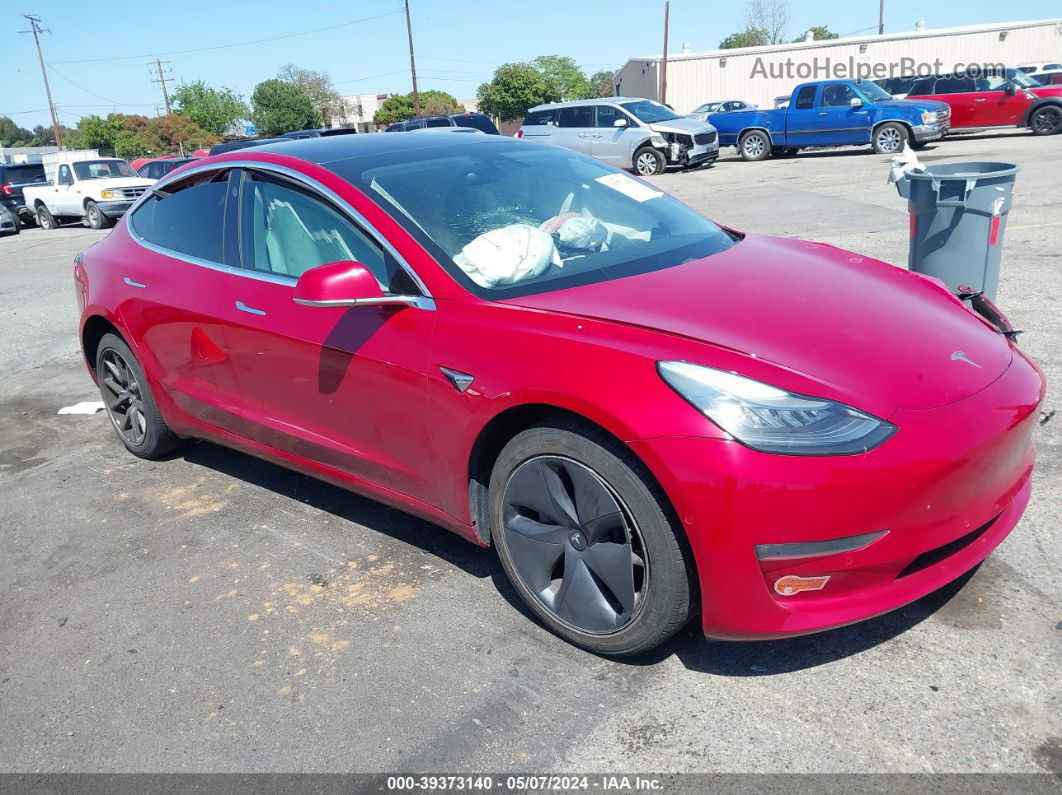 2019 Tesla Model 3 Long Range/performance Red vin: 5YJ3E1EB4KF496701