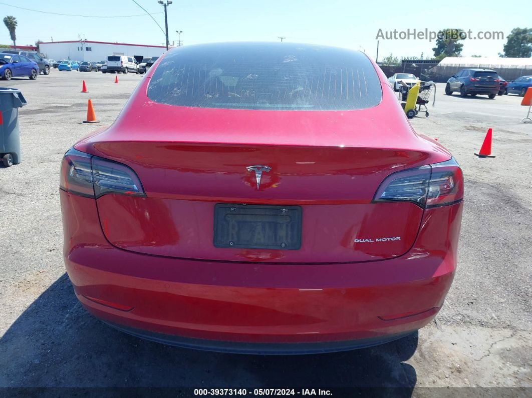 2019 Tesla Model 3 Long Range/performance Red vin: 5YJ3E1EB4KF496701