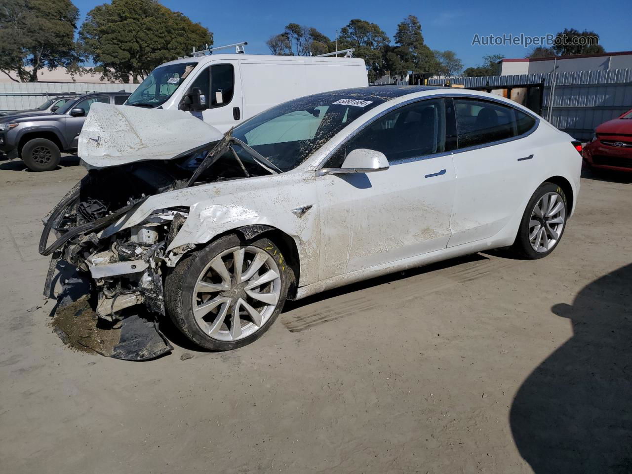 2019 Tesla Model 3  White vin: 5YJ3E1EB4KF512816