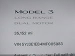 2021 Tesla Model 3 Long Range Dual Motor All-wheel Drive White vin: 5YJ3E1EB4MF005983