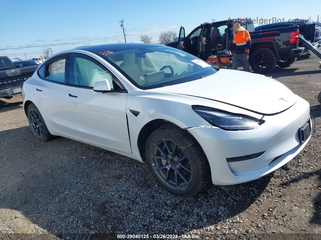 2021 Tesla Model 3 Long Range Dual Motor All-wheel Drive White vin: 5YJ3E1EB4MF010231