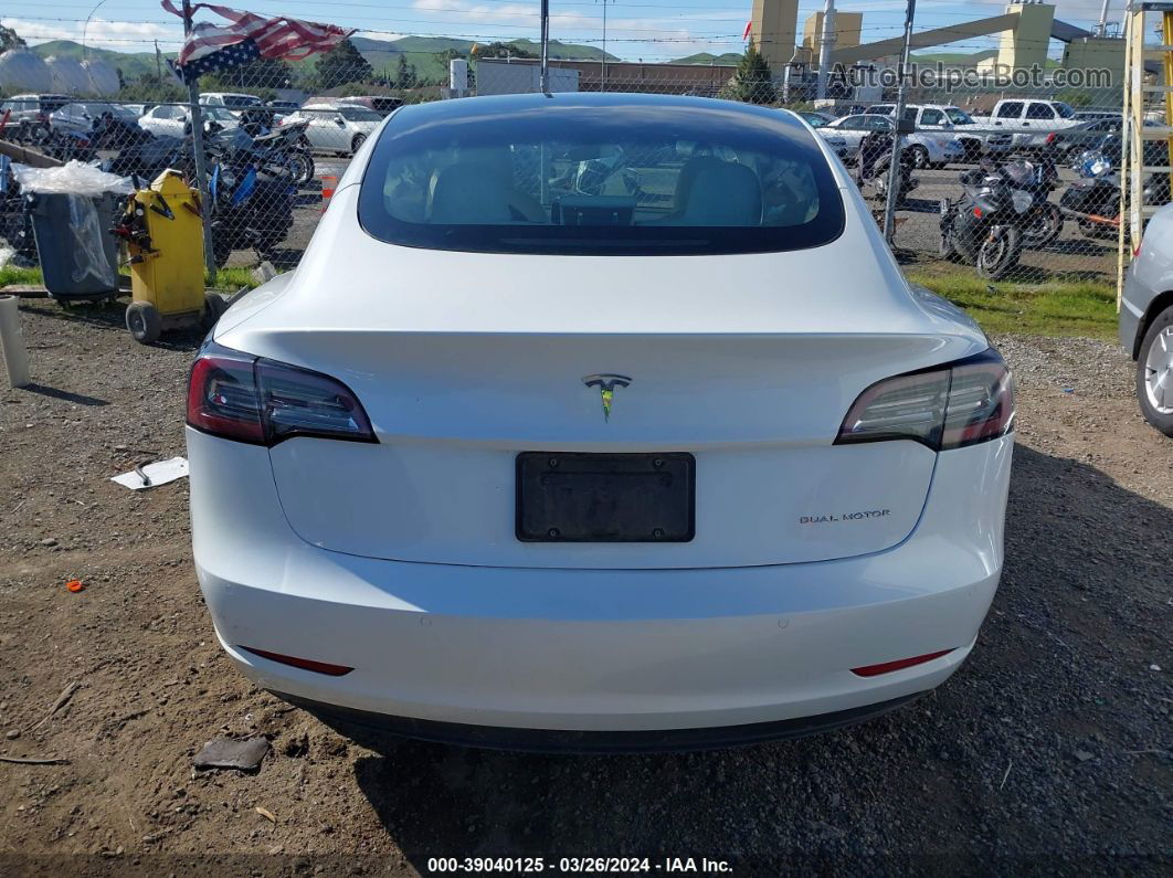 2021 Tesla Model 3 Long Range Dual Motor All-wheel Drive White vin: 5YJ3E1EB4MF010231