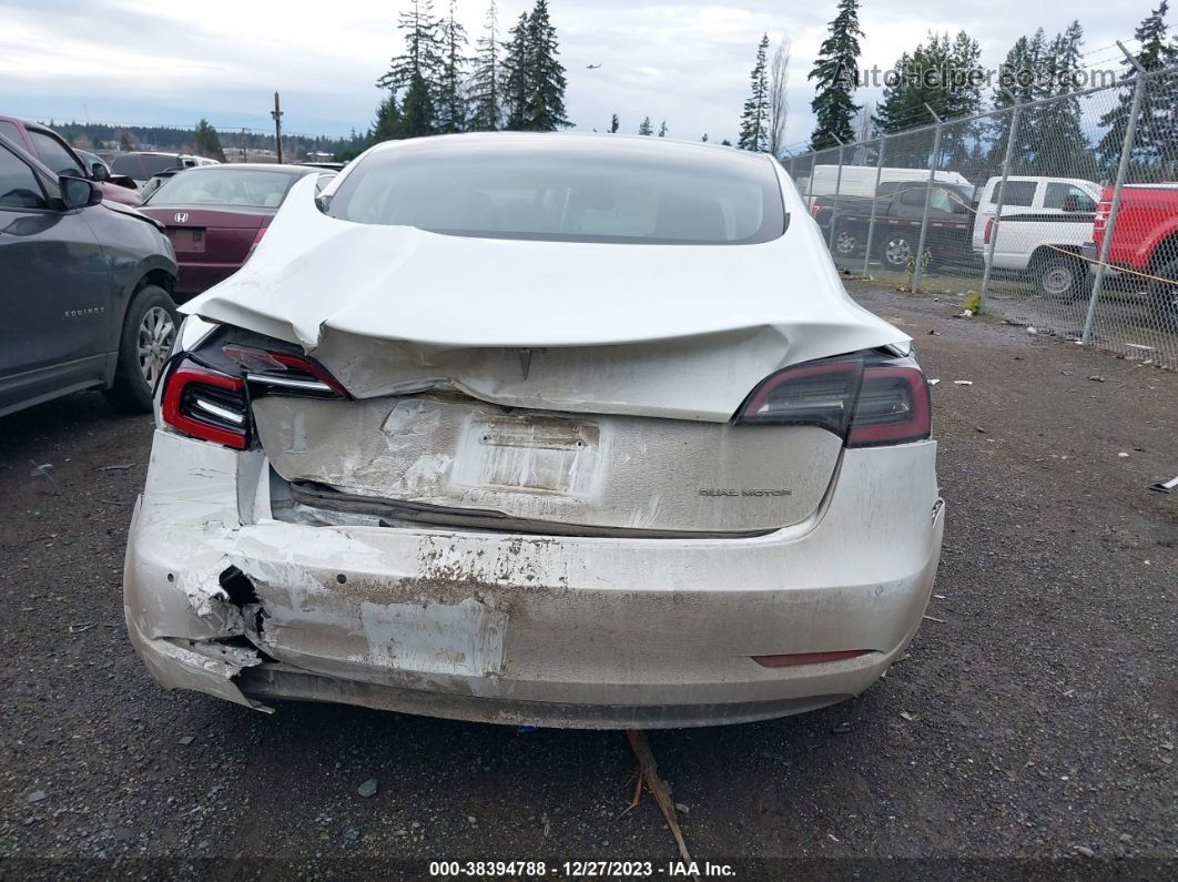 2021 Tesla Model 3 Long Range Dual Motor All-wheel Drive White vin: 5YJ3E1EB4MF058263