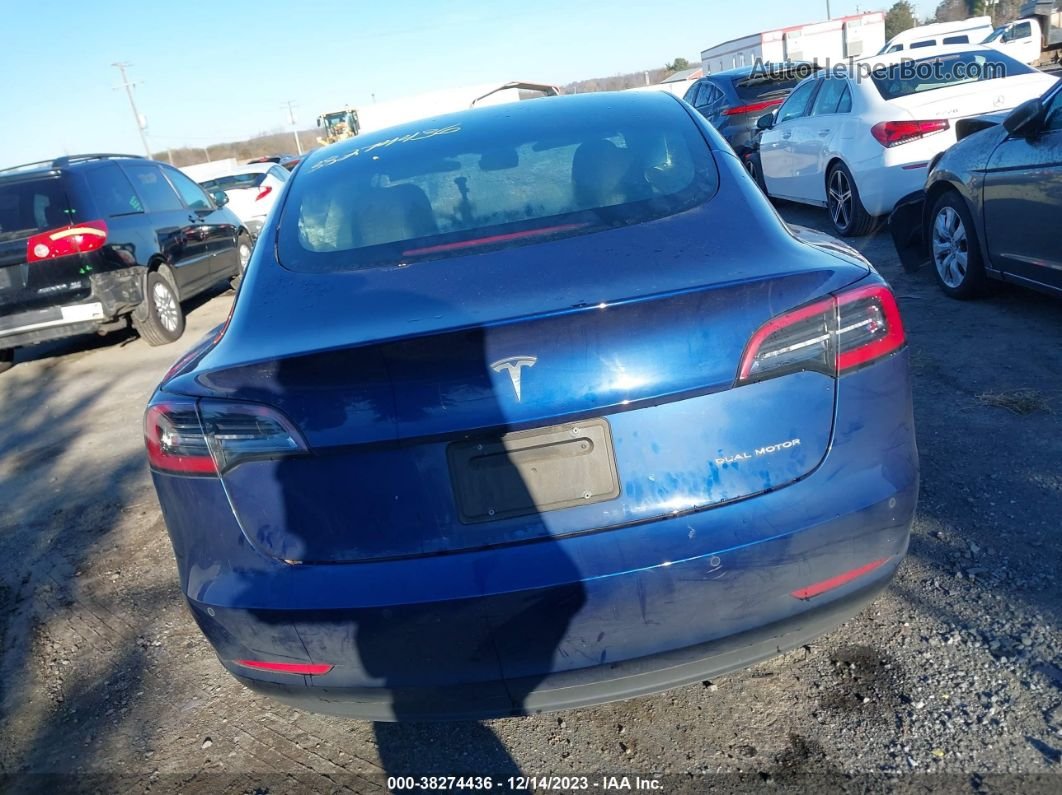 2021 Tesla Model 3 Long Range Dark Blue vin: 5YJ3E1EB4MF059414
